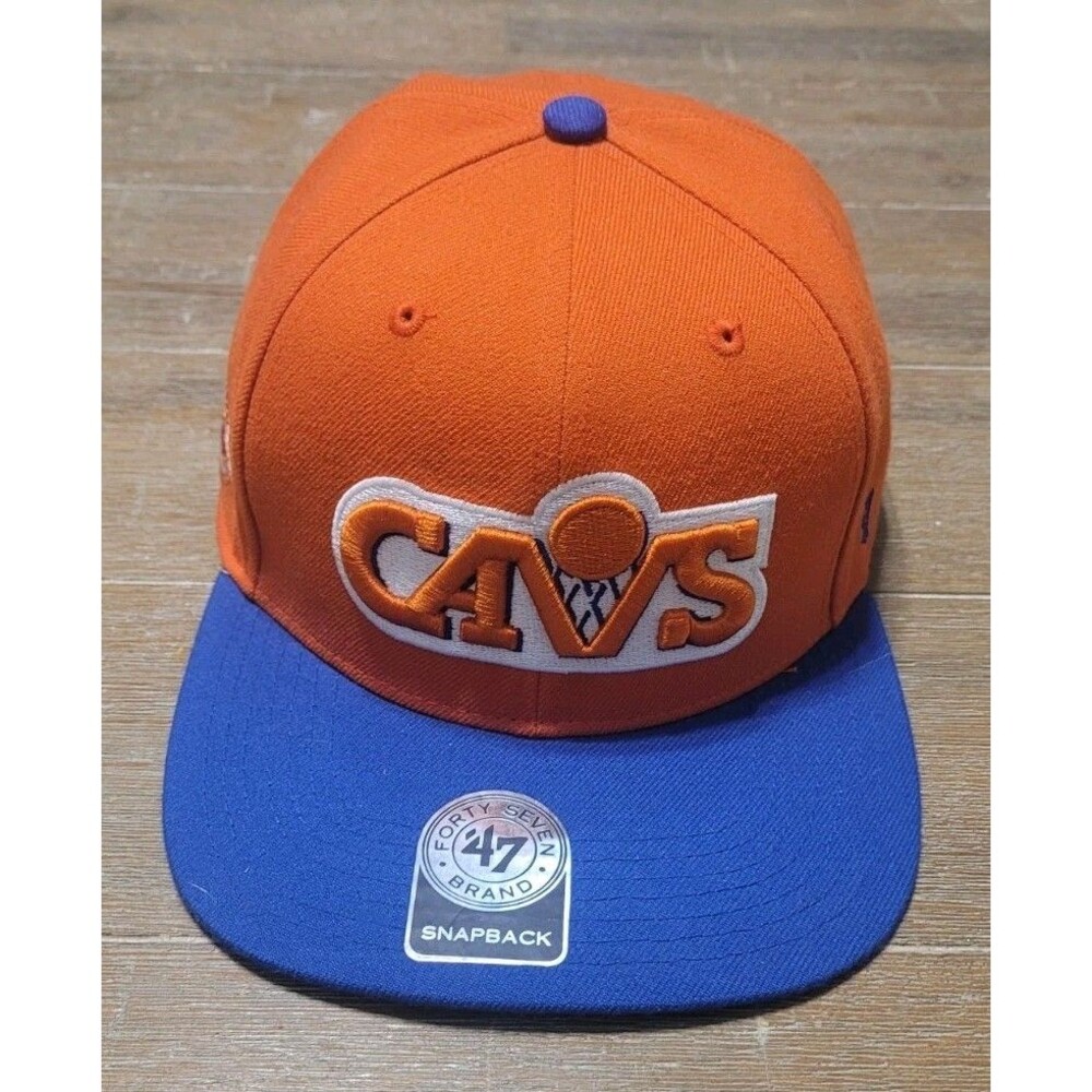 Cleveland Cavaliers '47 Brand NBA Hardwood Classics Snapback Hat Cap Orange Blue